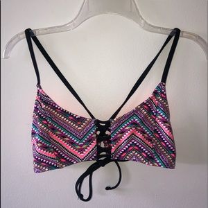 tribal colored bikini top
